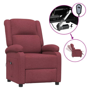 vidaXL Electric Recliner Wine Red Fabric