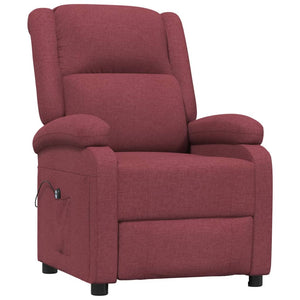 vidaXL Electric Recliner Wine Red Fabric