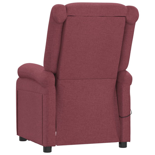 vidaXL Electric Recliner Wine Red Fabric