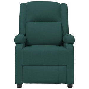 vidaXL Electric Recliner Dark Green Fabric