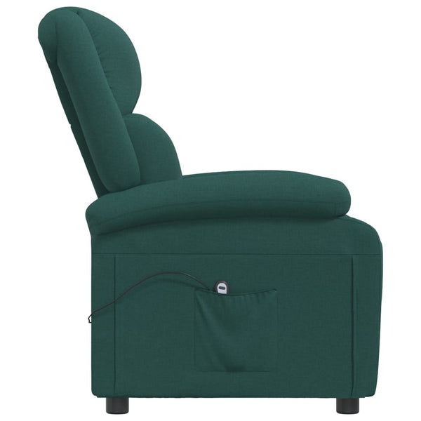 vidaXL Electric Recliner Dark Green Fabric