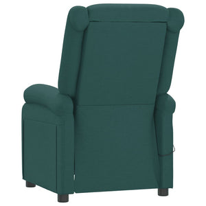 vidaXL Electric Recliner Dark Green Fabric