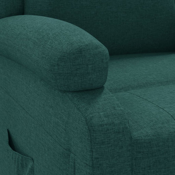 vidaXL Electric Recliner Dark Green Fabric