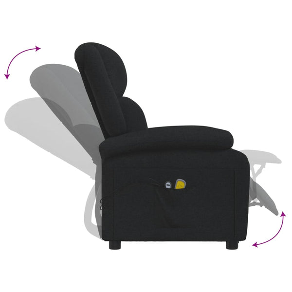 vidaXL Electric Massage Chair Black Fabric