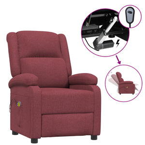 vidaXL Electric Massage Chair Wine Red Fabric