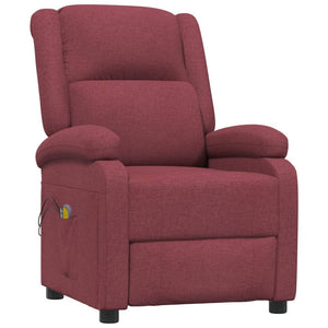 vidaXL Electric Massage Chair Wine Red Fabric