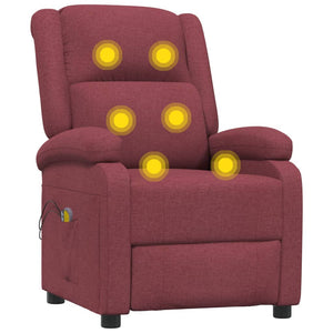 vidaXL Electric Massage Chair Wine Red Fabric