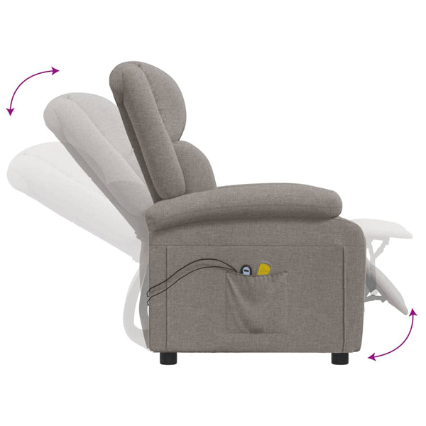 Massagesessel Elektrisch Taupe Stoff