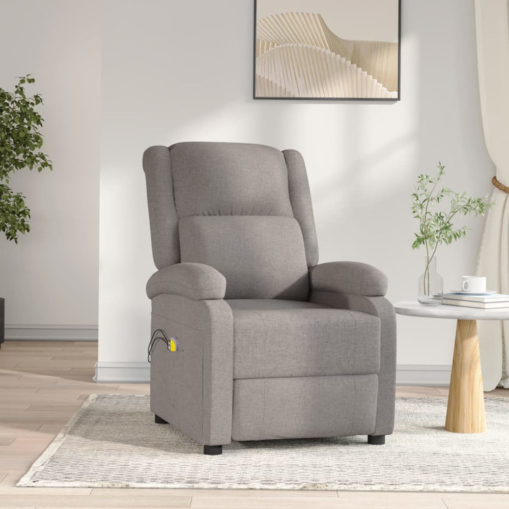 Massagesessel Elektrisch Taupe Stoff