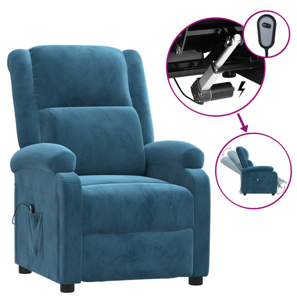 Relaxsessel Elektrisch Blau Samt