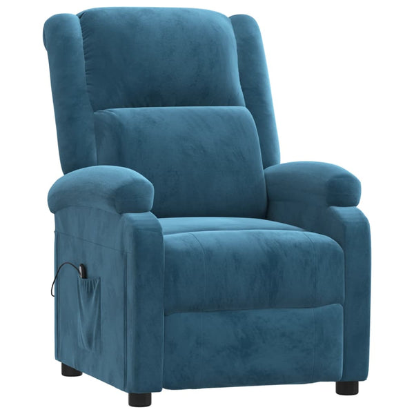 Relaxsessel Elektrisch Blau Samt