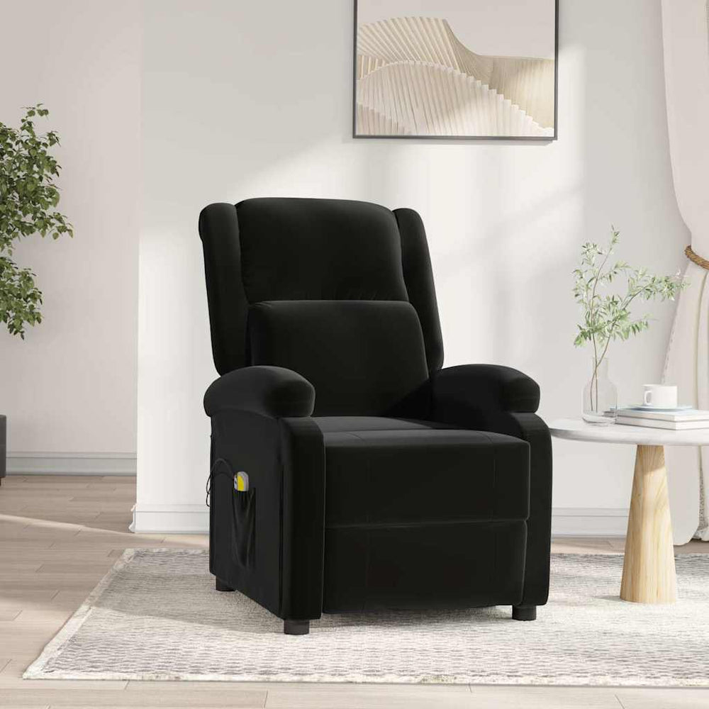 Massagesessel Elektrisch Schwarz Samt