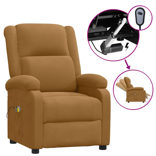 Massagesessel Elektrisch Braun Samt