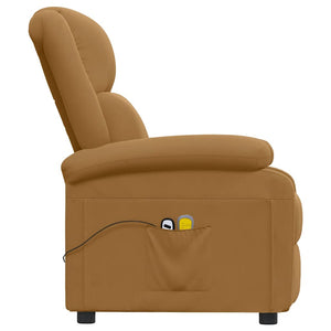 Massagesessel Elektrisch Braun Samt
