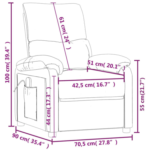 Relaxsessel Elektrisch Taupe Stoff