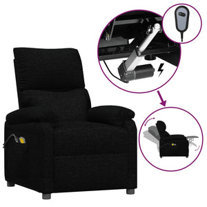 Massagesessel Elektrisch Schwarz Stoff