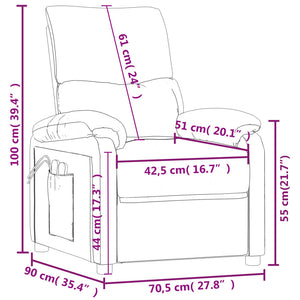 Massagesessel Elektrisch Weinrot Stoff