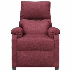 Massagesessel Elektrisch Weinrot Stoff