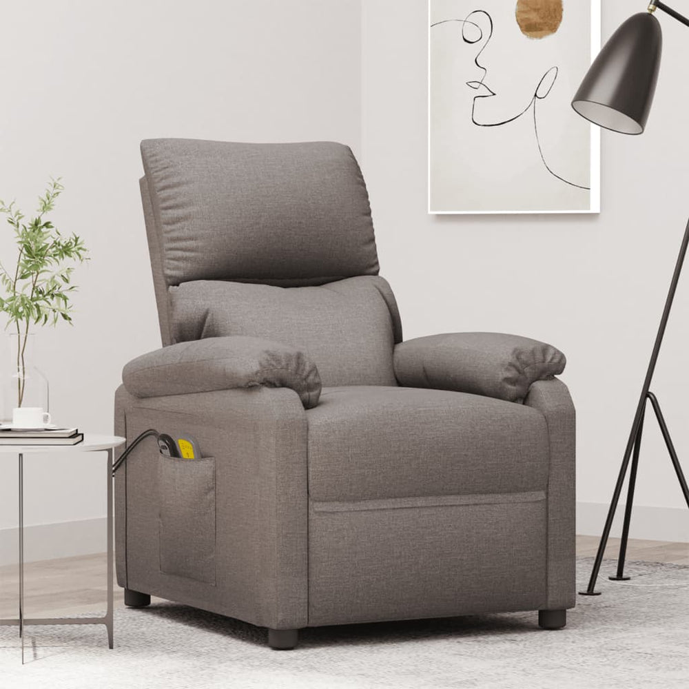 Massagesessel Elektrisch Taupe Stoff