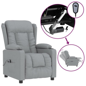 vidaXL Electric Recliner Light Grey Fabric