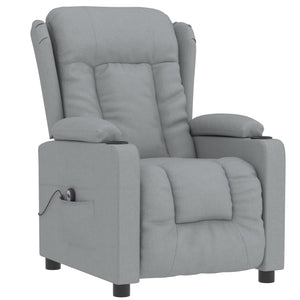 vidaXL Electric Recliner Light Grey Fabric