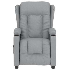 vidaXL Electric Recliner Light Grey Fabric