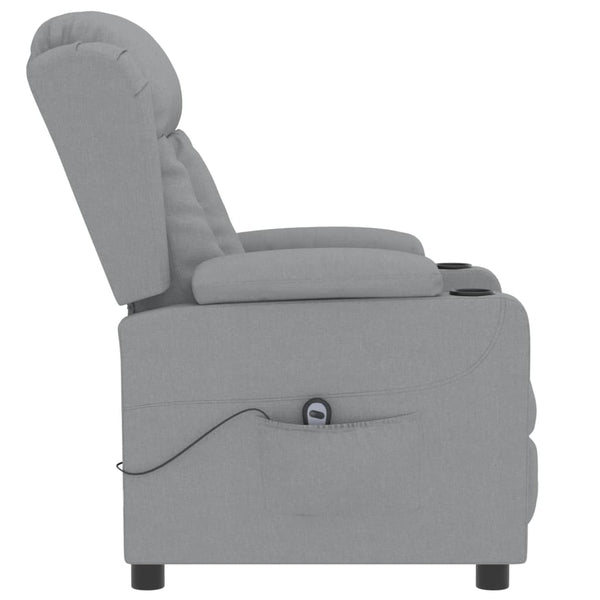 vidaXL Electric Recliner Light Grey Fabric