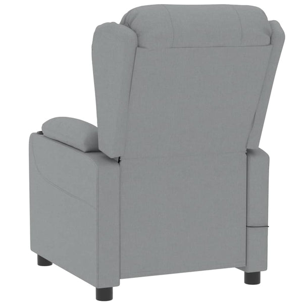 vidaXL Electric Recliner Light Grey Fabric