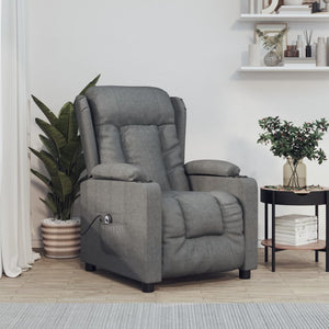 vidaXL Electric Recliner Dark Grey Fabric