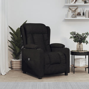 vidaXL Electric Recliner Black Fabric