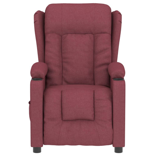 vidaXL Electric Recliner Wine Red Fabric