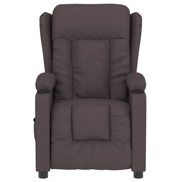 vidaXL Electric Recliner Dark Brown Fabric