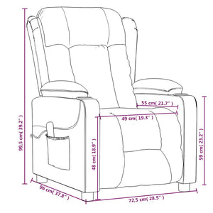 vidaXL Electric Recliner Dark Green Fabric