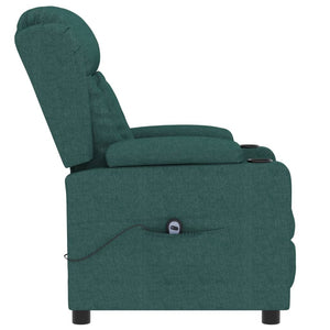 vidaXL Electric Recliner Dark Green Fabric