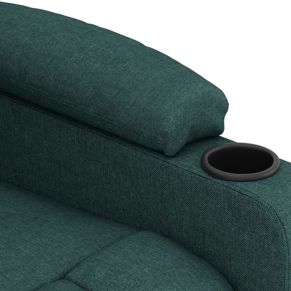 vidaXL Electric Recliner Dark Green Fabric