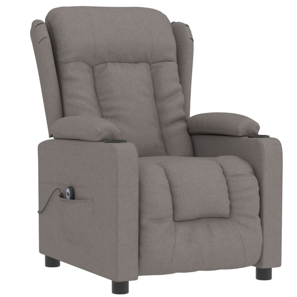 vidaXL Electric Recliner Taupe Fabric