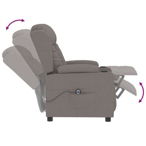 vidaXL Electric Recliner Taupe Fabric