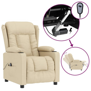 vidaXL Electric Recliner Cream Fabric
