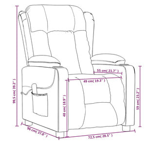 vidaXL Electric Recliner Cream Fabric