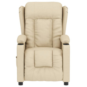vidaXL Electric Recliner Cream Fabric