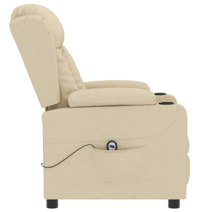 vidaXL Electric Recliner Cream Fabric