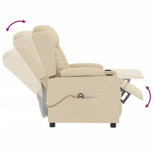 vidaXL Electric Recliner Cream Fabric