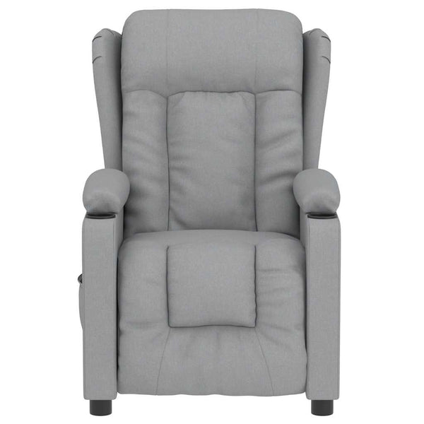 vidaXL Electric Massage Armchair Light Grey Fabric