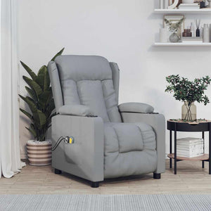 vidaXL Electric Massage Armchair Light Grey Fabric