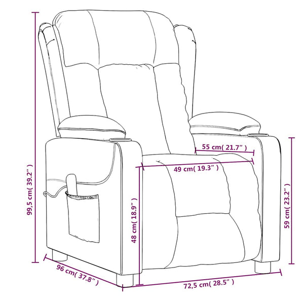 vidaXL Electric Massage Chair Dark Grey Fabric