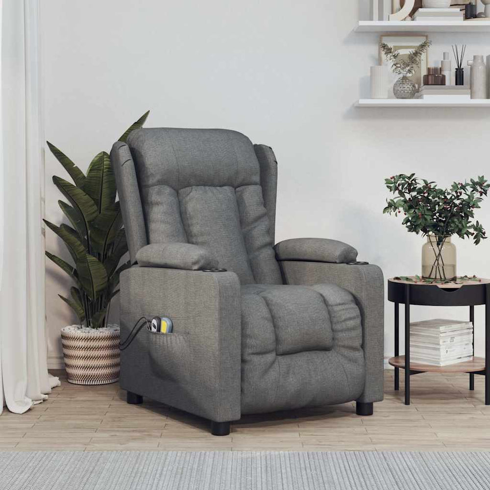 vidaXL Electric Massage Chair Dark Grey Fabric