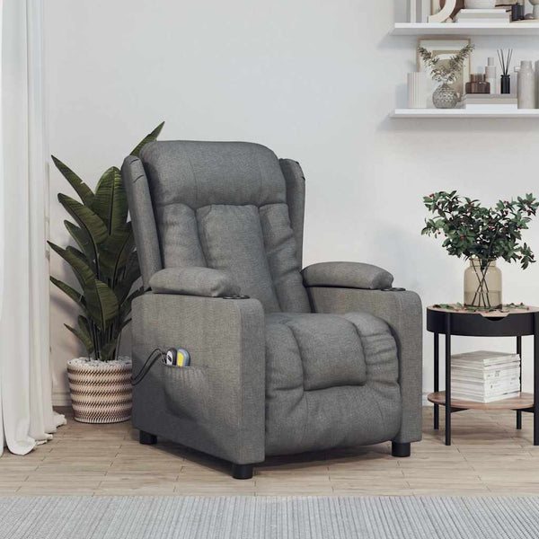 vidaXL Electric Massage Chair Dark Grey Fabric