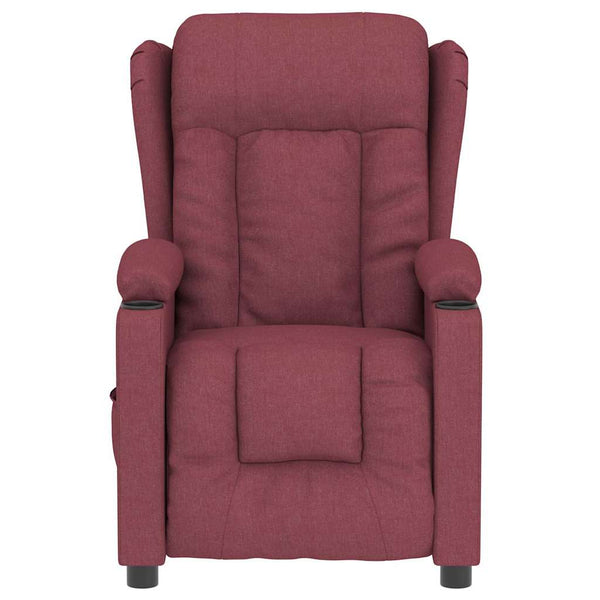 vidaXL Electric Massage Chair Wine Red Fabric