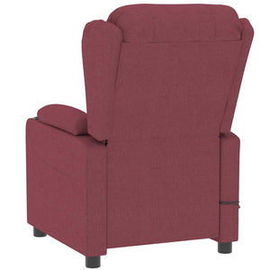 vidaXL Electric Massage Chair Wine Red Fabric