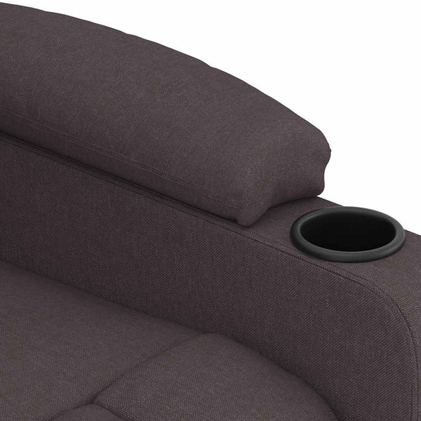 vidaXL Electric Massage Armchair Dark Brown Fabric